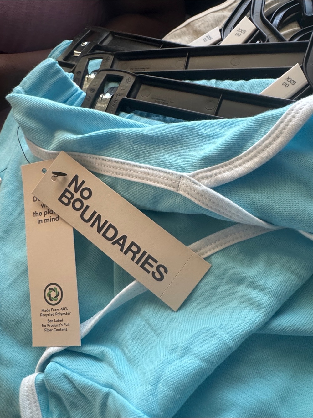 No Boundaries Light Blue Shorts with White Trim